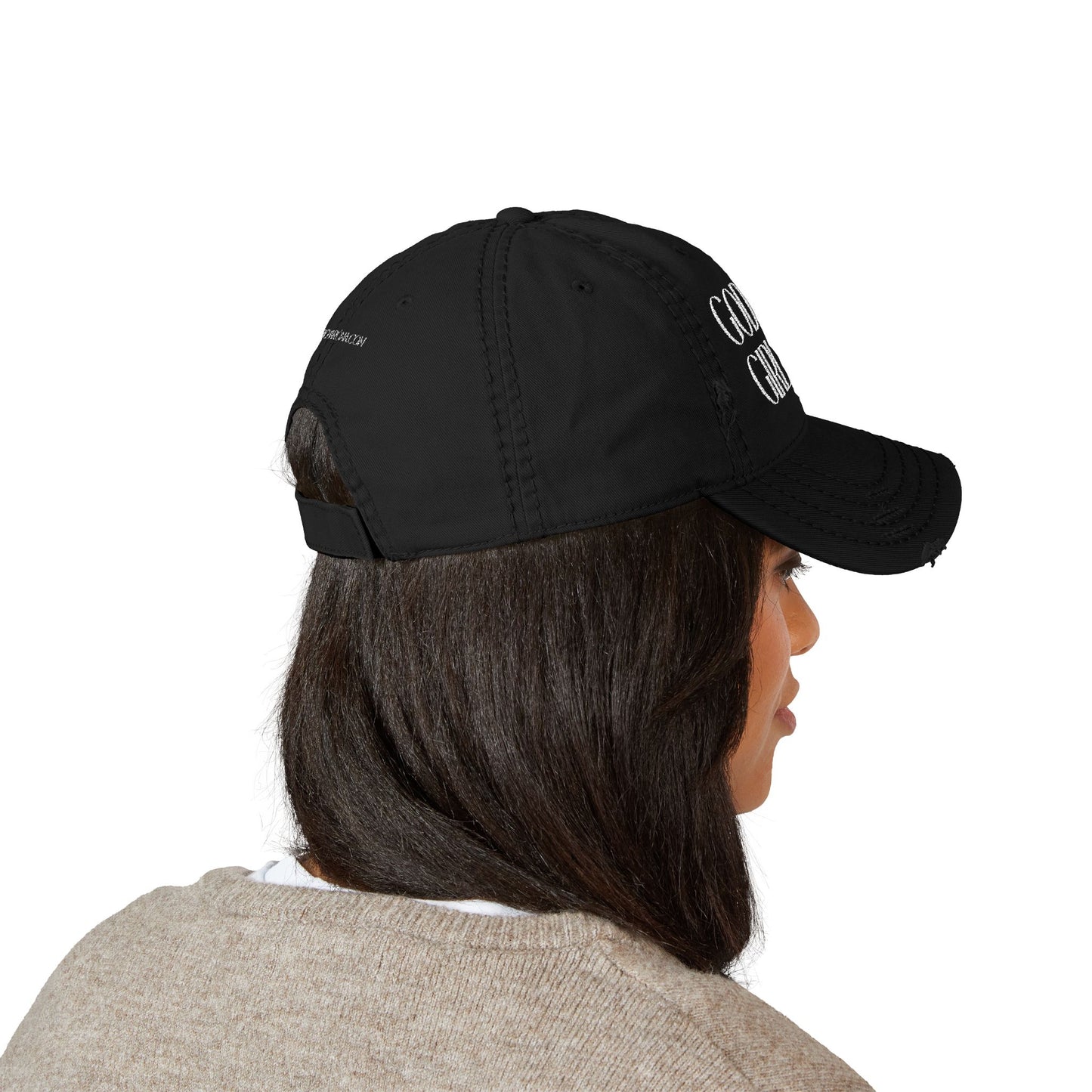 GOD'S GIRL ft THARICHAROMA merch hat (pink letters)