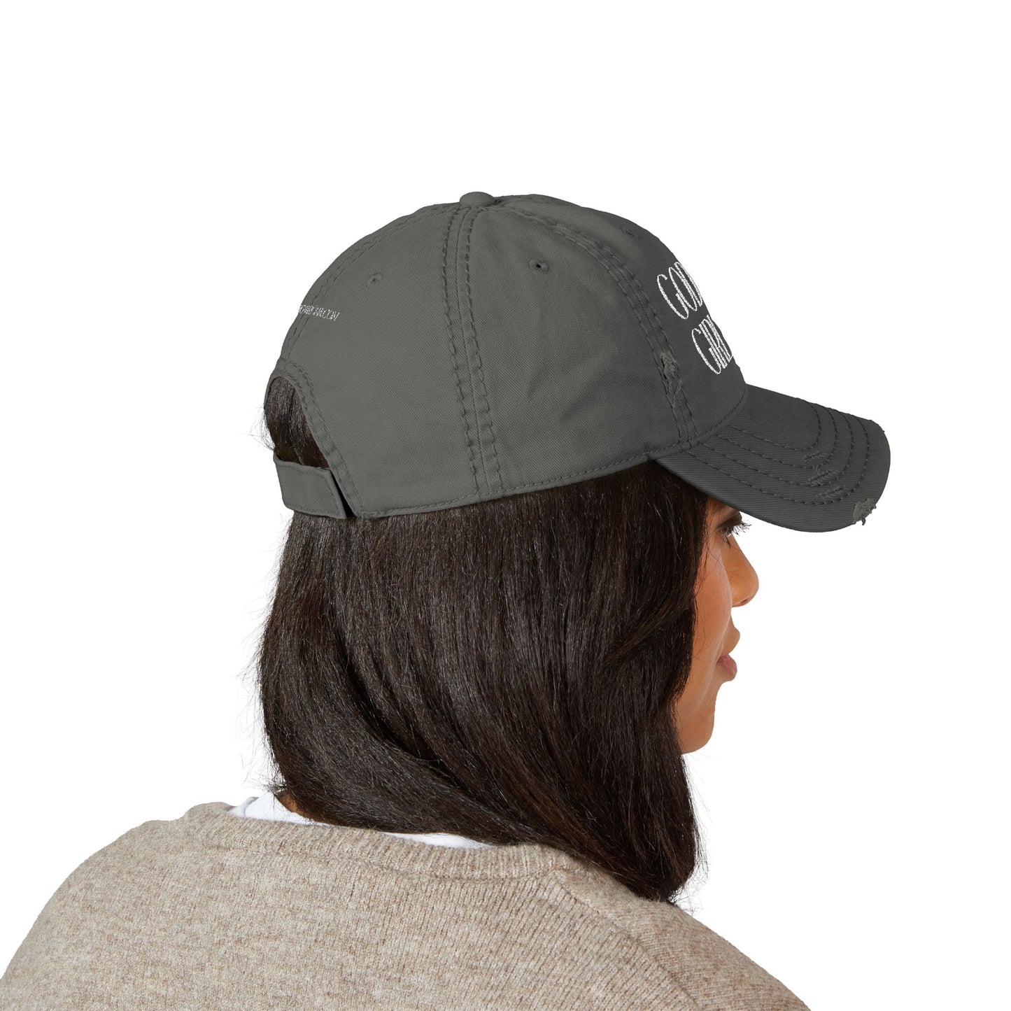 GOD'S GIRL ft THARICHAROMA merch hat (pink letters)